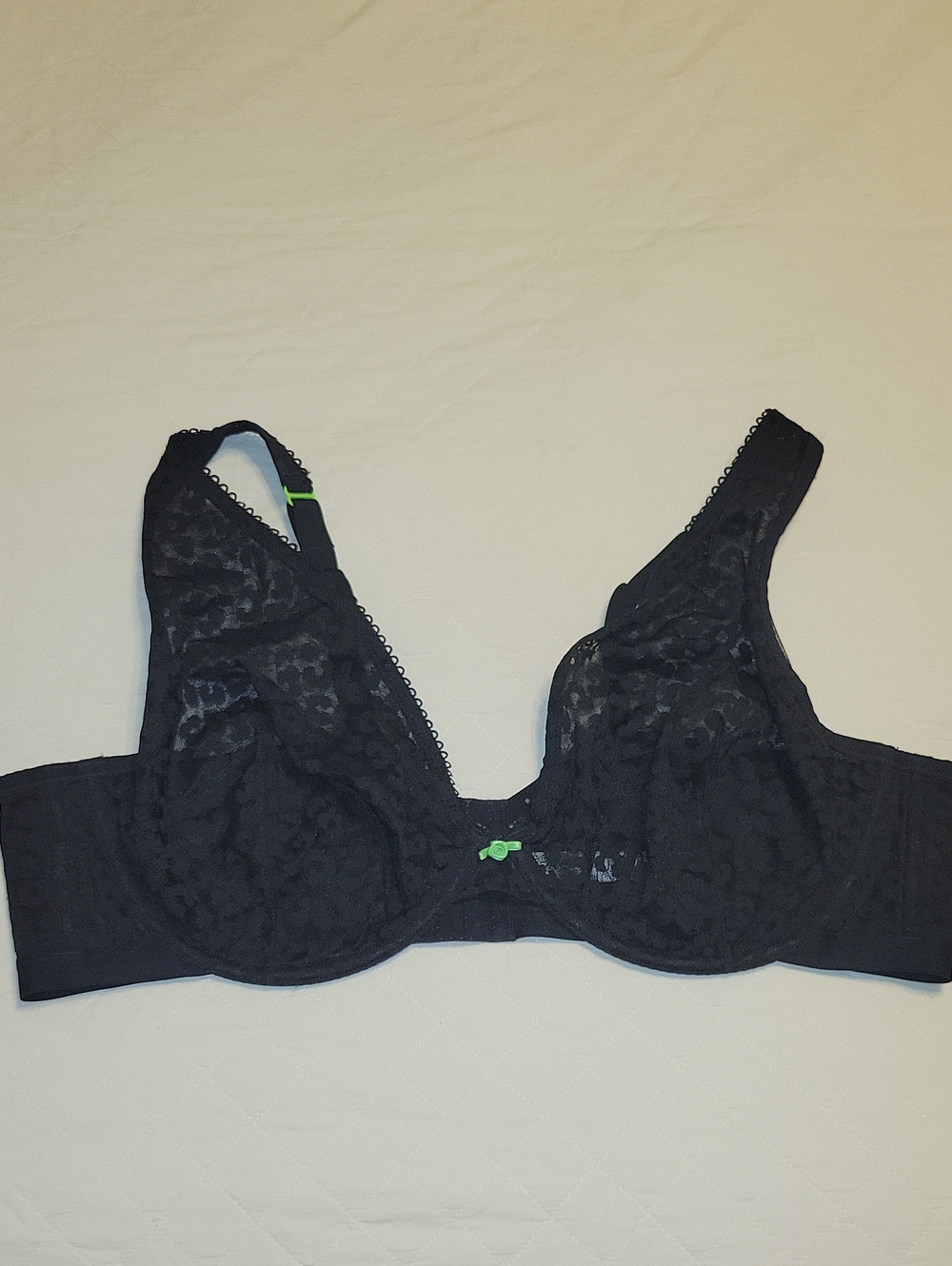 Cacique Black Lace Underwire Bra 46D